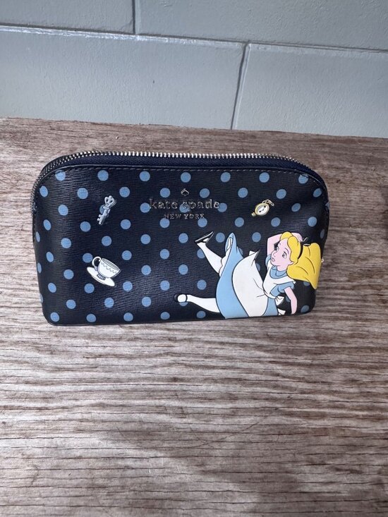 kate spade Handbags - Kate Spade Disney Alice In Wonderland Polka Dot Cosmetic Pouch Makeup Bag